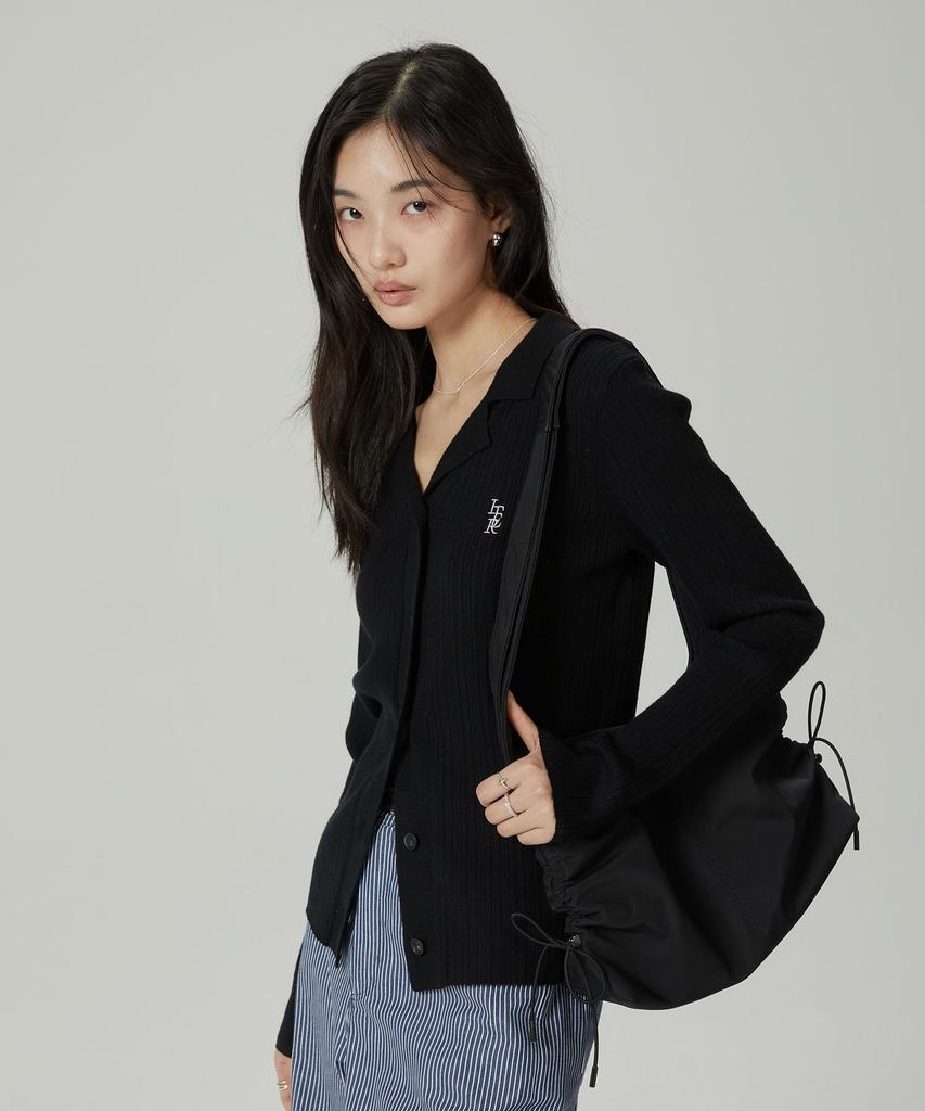 Iter Open Collar Cardigan_Black