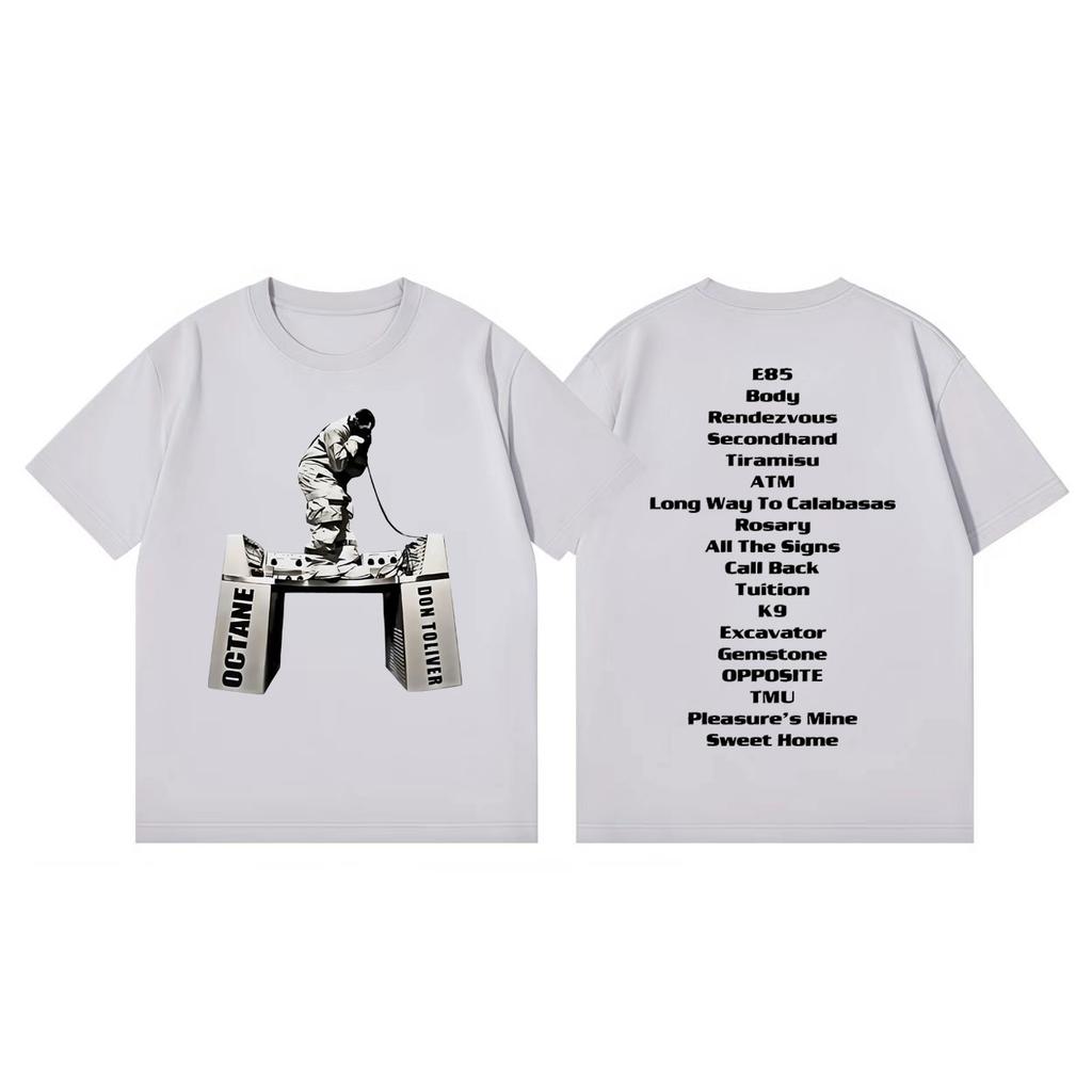 Raper Don Toliver Koszulka z Merchem z Albumu Octane Moda Hip Hop Vintage Koszulki z Krótkim Rękawem Unisex Damskie Codzienne Oversize Koszulki