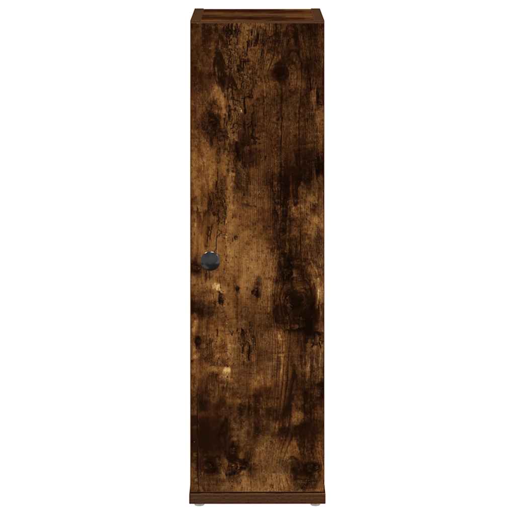 Bathroom Cabinet with Toilet Paper Holder Smoked Oak Finish 20.5 X 22 X 72 Cm