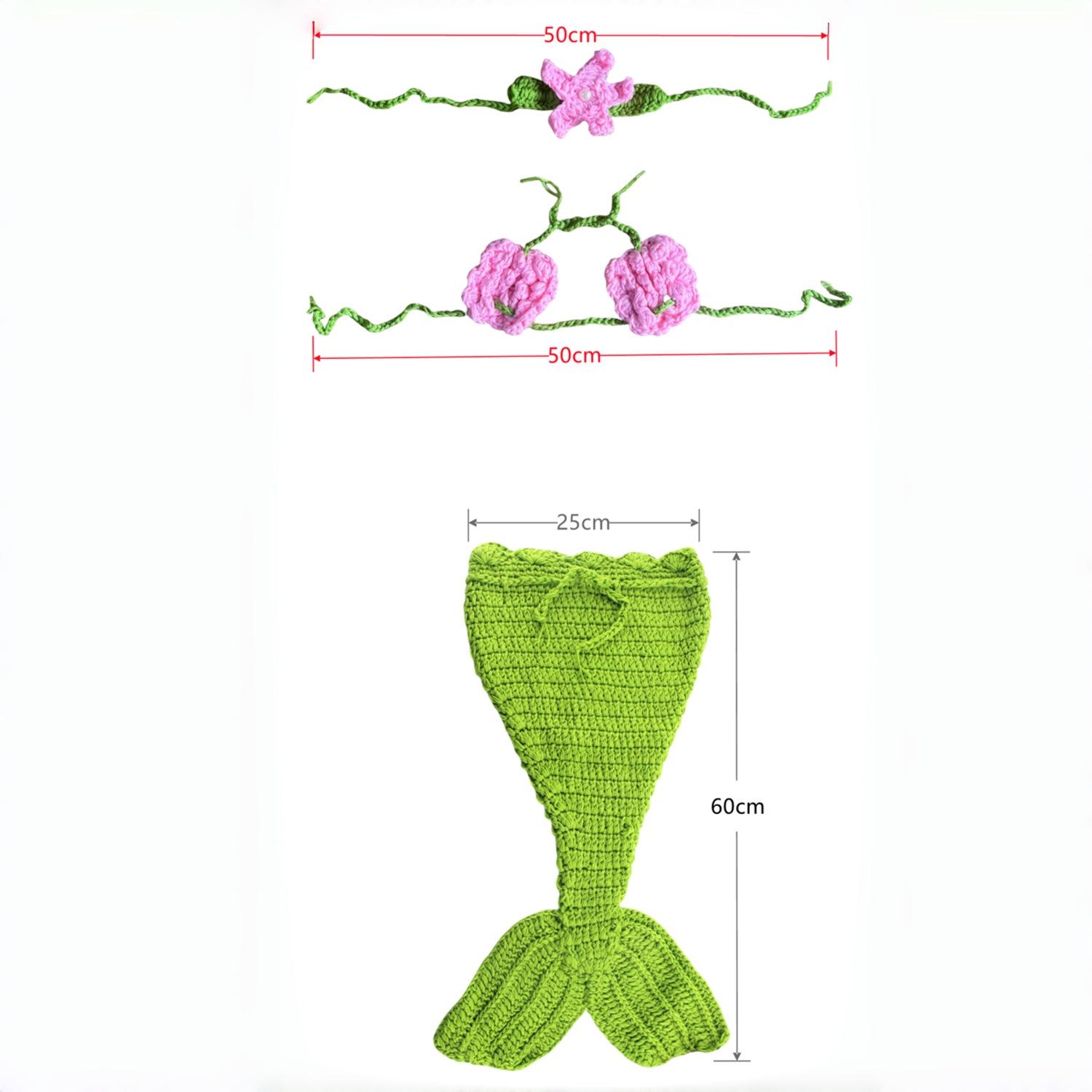 

Реквізит для фотосесії новонароджених: В язані комплекти для немовлят на Повний Місяць та 100 днів Newborn (1-6 months) grass зелений колір