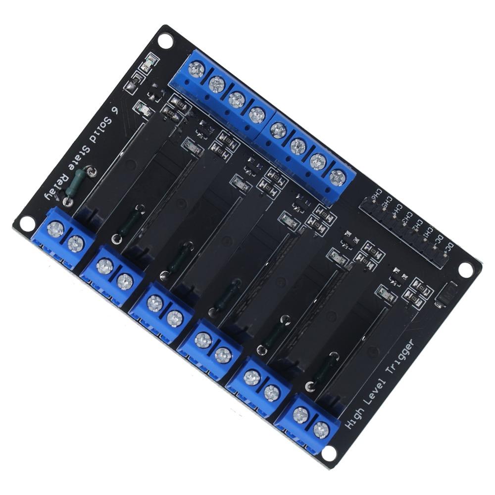 Durable 6 Channel Solid State Relay Module High Level Trigger 12V High Voltage Trigger Relay Control Board Electronic Component