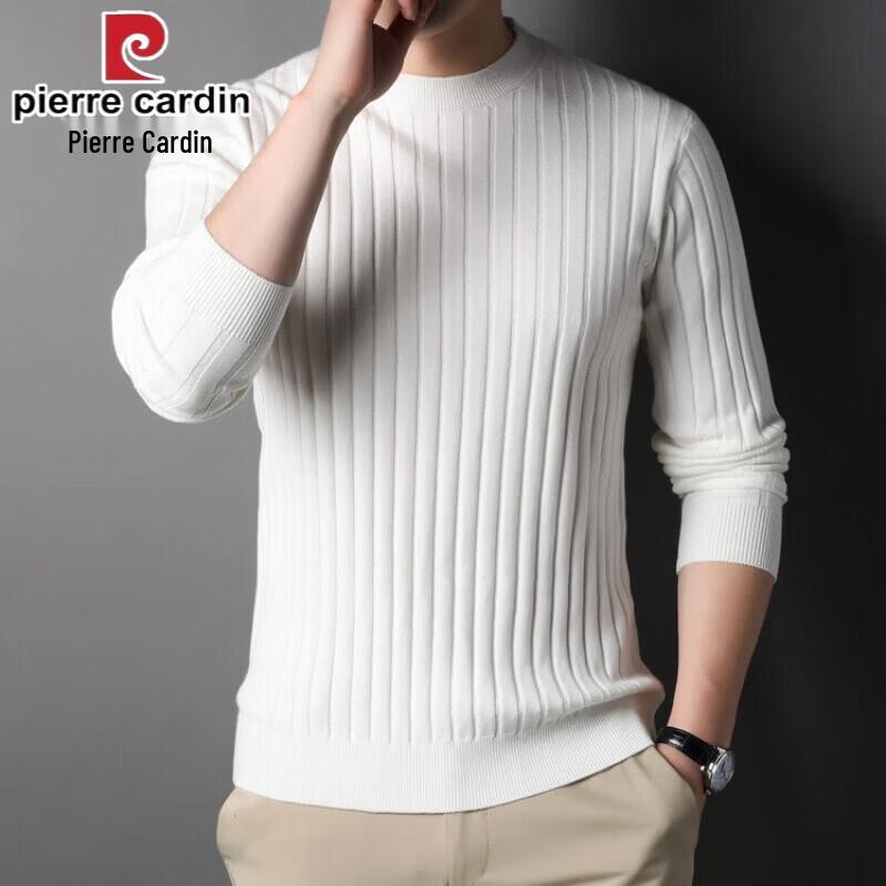 Pierre Cardin Men's Solid Round Neck Knit Sweater