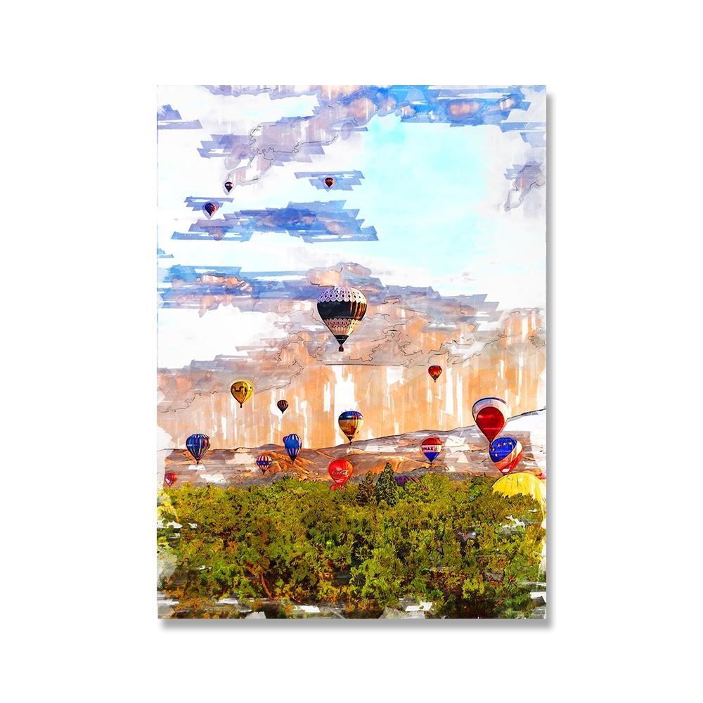 Abstract Colorful Hot Air Balloon Art Posters and Prints Canvas Paintings Wall Art Pictures for Living Room Decor (No Frame)