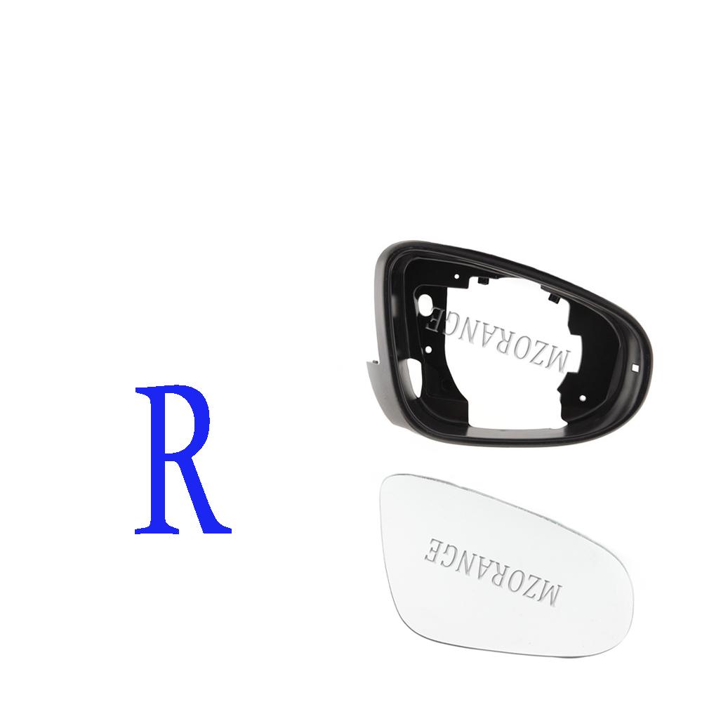 Heated Side Mirror Glass Rear View Mirror Cover Cap for VW Golf 6 MK6 2009-2013 Bright Black Door Wing Mirror Housing Cover