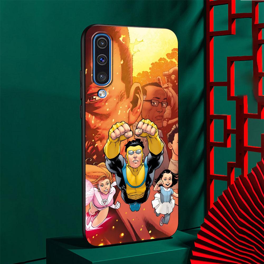 Invincible Case for Samsung Galaxy A10s A50 A50s A02s A03s A20 A30 A20e A70 A70s A20s A30s A10 A40 A04 A04s Black Phone Cover