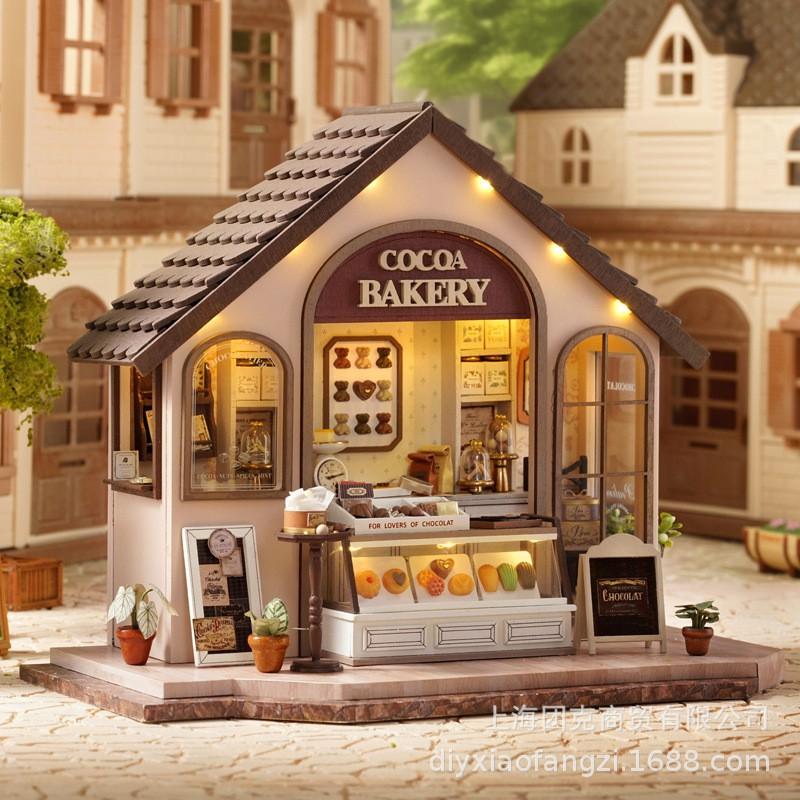 Wooden DIY Miniature House Kit - Baking Room Plant Studio Model Adults 15