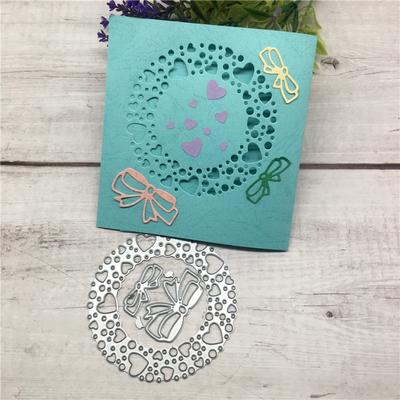 Koło serce Bowknot wykrojniki do metalu wzornik Scrapbooking papier do albumu na zdjęcia tłoczenie Craft DIY