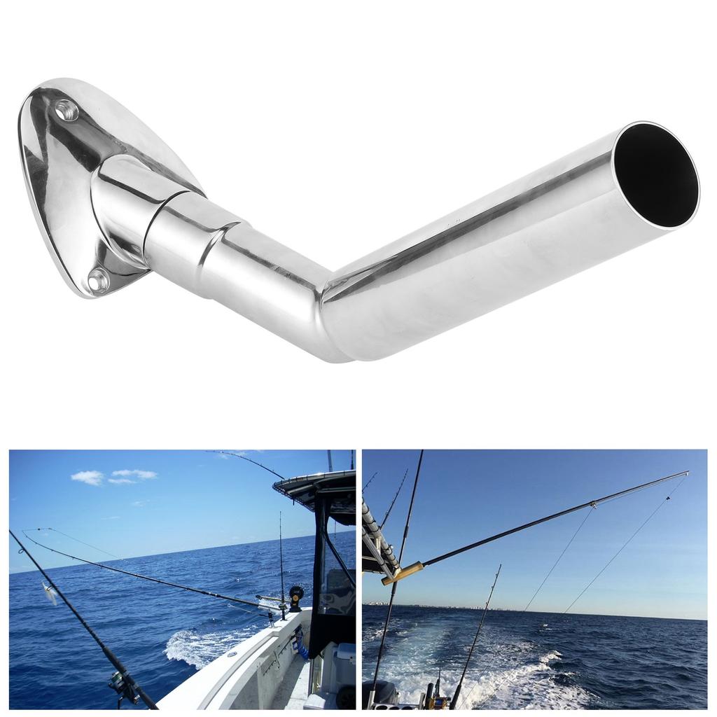 Fishing Rod Polished Holder Outrigger with Deck Mount Marine Yatch Pole Stainless Steel Hold Pipe Tube 40mm
