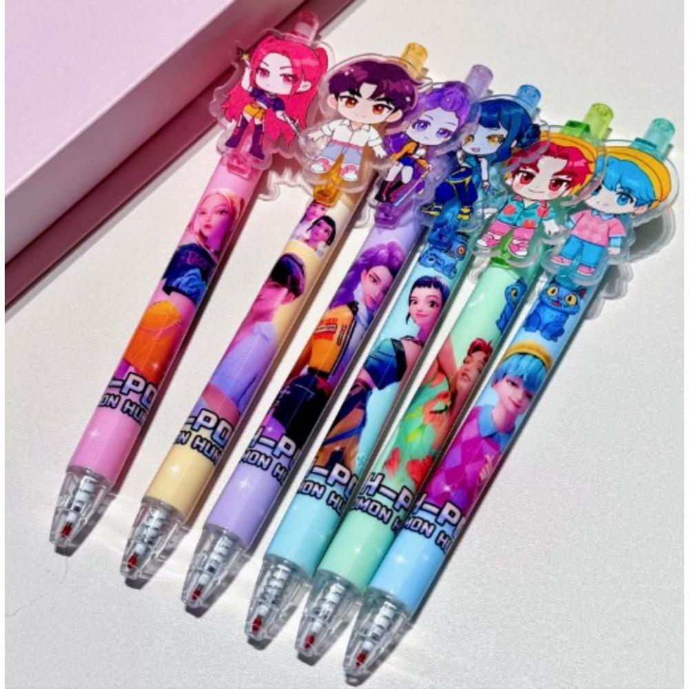 New KPOP demon hunting girls group gel pen black 0.5mm acrylic stick pen student stationery Gifts