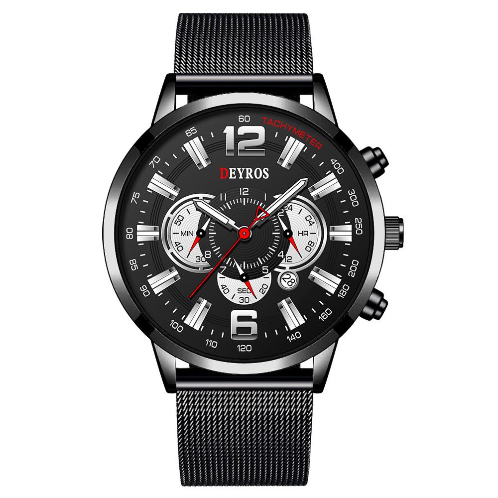 Men'S Watch Fashion Student Calendar Luminous Quartz Movement Watch
