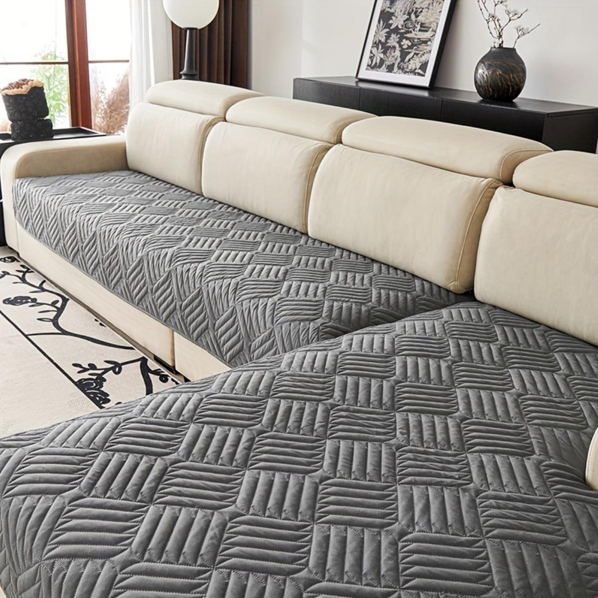 

Двухсекционная диванная подушка с тиснением, Защита от домашних животных, Противоскользящая, Износостойкая, Всесезонный машинная стирка Чехол для углового дивана L-образной формы, Подходит для 2-4 мест 70*120cm серый