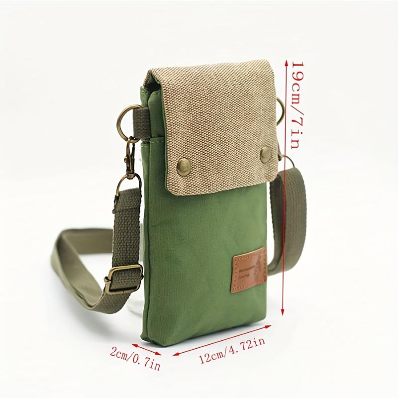 Solid Color 3 Layer Crossbody Cell Phone Bag Simple Cloth Women's Bag Fashion Satchel Shoulder Coin Purse