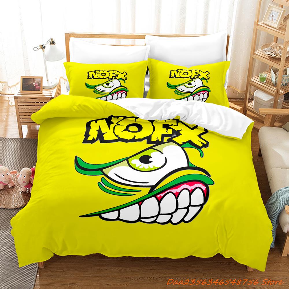 New Nofx Rock Band Bedding Set Single Twin Full Queen King Size Bed Set Adult Kid Bedroom Duvetcover Sets 3D Anime Bed Sheet Set