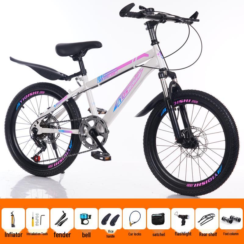 Children's Mountain Bike: Variable Speed, Disc Brake, Ages 6-12, Suitable for Boys, Girls, and Teens