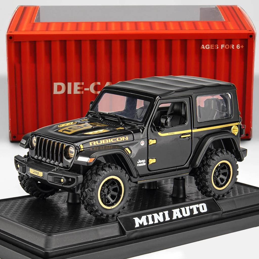 1/32 Scale Wrangler Off-Road 7 Door for Wrangler Diecast Toy Car Model,  Metal Alloy Vehicle for Kids Boys Girls Adults, Doors Open, Light