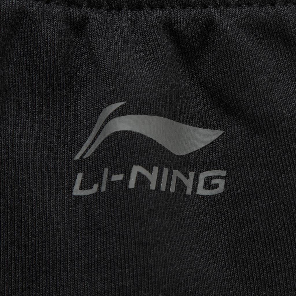 Li-Ning Comfortable Simple Letter Cuffed Mid-Waist Casual Pants Men bottoms Black AKLVC19-1