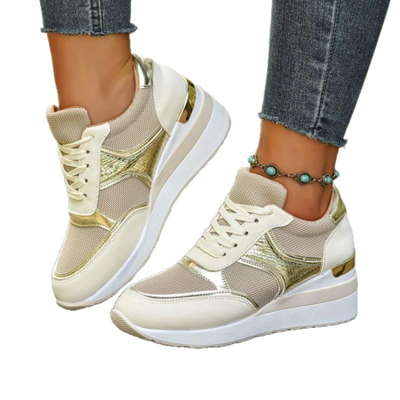 Large size platform sports casual women's shoes fashion lace-up single shoes fashion sports shoes