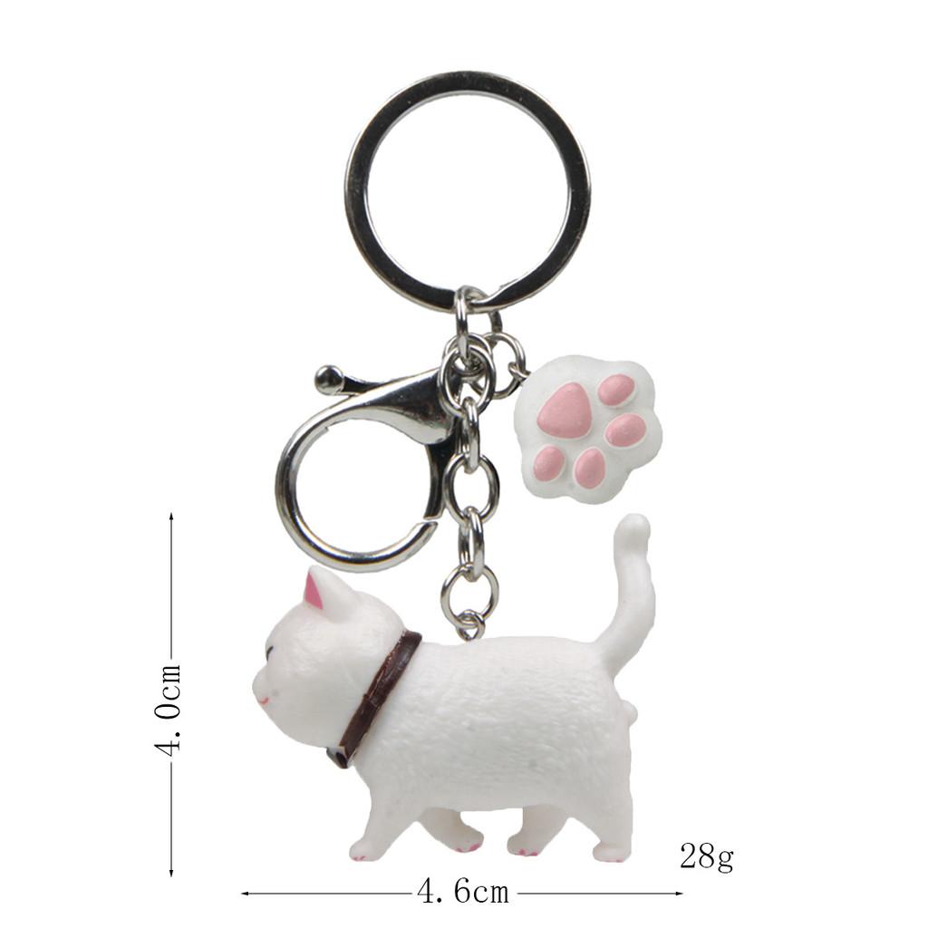 

Cartoon Orange Cute Black Gray White Cat And Paw Pendant Keychain Gift For StyleA