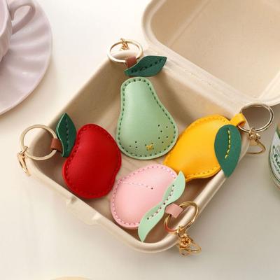 Cute Fruit Pendant Strawberry Bag Pendant Creative Leather Keychain  Men