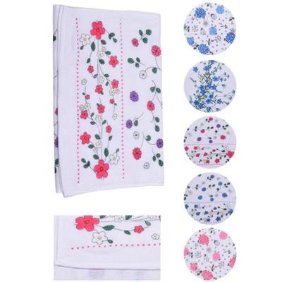 Double Gauze Flower Pattern Pure Cotton Gauze Towel [WBC7854]