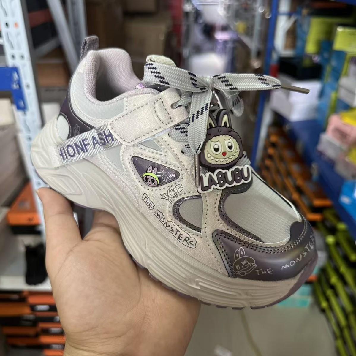 

2025 Lightweight Breathable Leather Girls Dad Running Shoes for Big Kids – Comfortable Autumn Sports Sneakers Size Range 32-37 (Order 6 pairs)