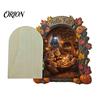 Autumn Theme Fairy Tale Ornaments Elf Wooden Door Halloween Decor, 2D Mouse Miniature Wall Waterproof Fall Home Decorations Hanging, Rustic