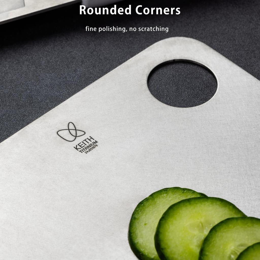 KEITH Titanium Cutting Board Machine for and Everyday Use Perfect for and Picnics - Antibacterial, Double-Sided, Washable, Lightweight, Vegetables,
