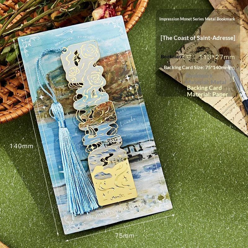 1/4Pcs Vintage Oil Painting Creative Metal Bookmark Bookmark Office School Supplies Funny Gift Stationery Items