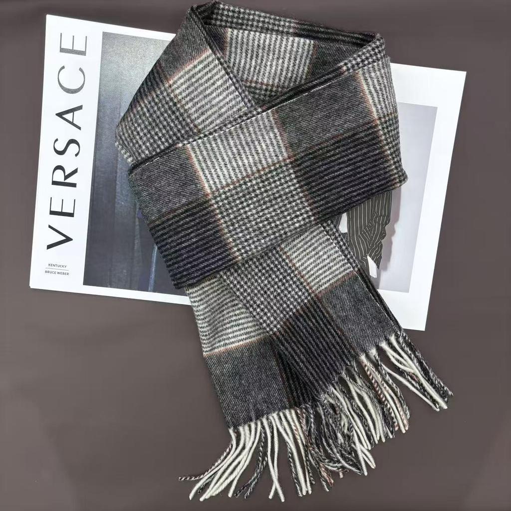 Unisex British Plaid Wool Scarf - Warm, Versatile Snood for Autumn/Winter