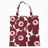 Marimekko Tote Bag Unikko Burgundy Fabric Women's Nordic Design Large
