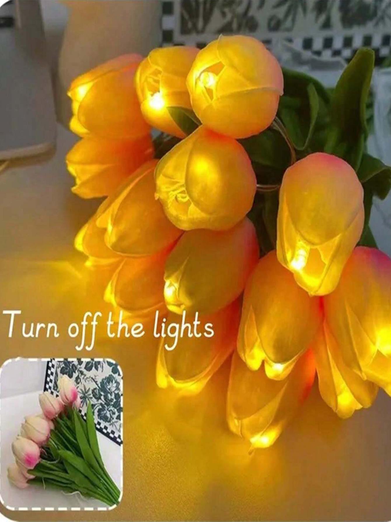 

5/10 шт. светодиодные тюльпаны искусственные цветы PU тюльпан искусственный цветок букет ночник для украшения дома сада свадьба день рождения подарок 5pcs розовый