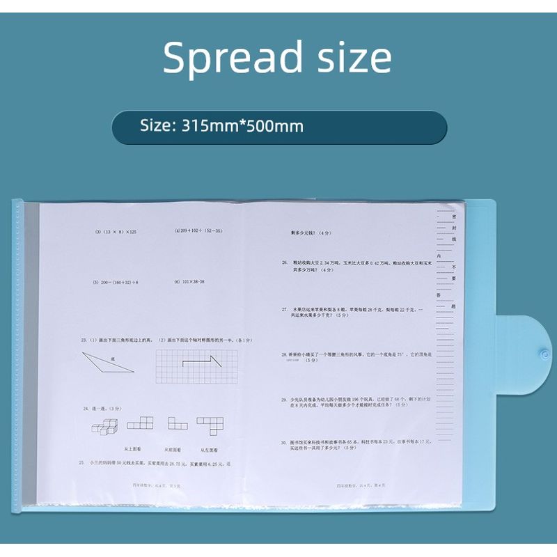 Student High School Multi-Layer Transparent Storage Insert Bag Poster Album Certificate Examination Paper Category Folder Volume Storage File Folder