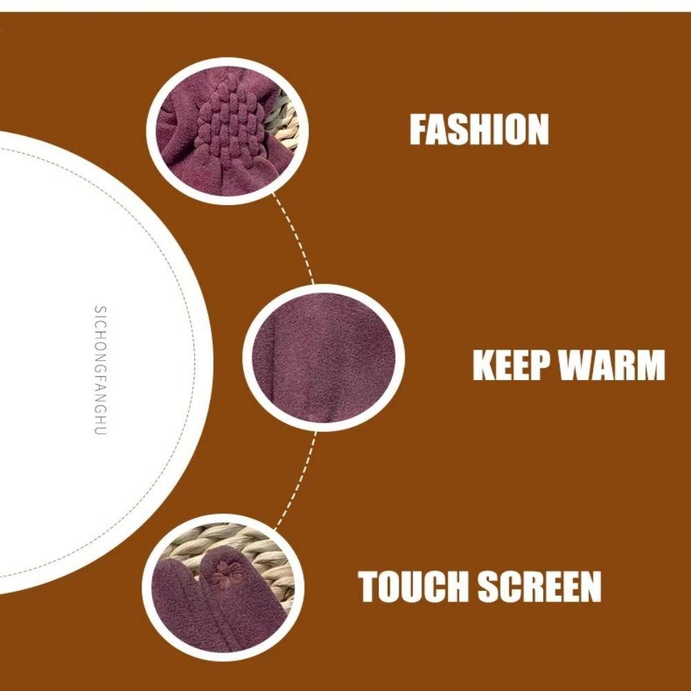 Fashion Lady Glove Mitten Women Touch Screen Gloves New Full Fingers Suede Gloves