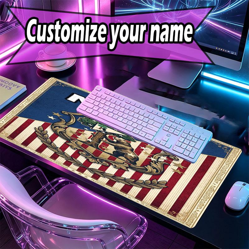 Custom Name Personalized Atletico Madrid Pattern Mousepad, Laptop PC Desk Mat, Decorative Desk Mat for Home Keyboard Pad Gift