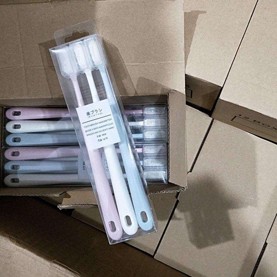 3 buc periuță de dinți moale periuță de dinți nano din silicon pentru îngrijirea bucală nano-antibacteriană