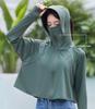 Women's Ice Silk Hooded Sun Protection Shawl - Black, Large Brim, Cool, Thin Vinyl Cape for Summer