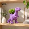 Flower Pot Decoration 3D Printed Dinosaur Planter Pot, Tyrannosaurus Rex Flowerpot for Succulents and Shape Holder Small Plants, Decorative