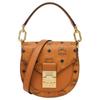 New MCM Patricia Visetos Cow Leather Saddle Bag, Crossbody Bag, One Shoulder Handbag Women's Brown Cognac MWSAAPA02CO001