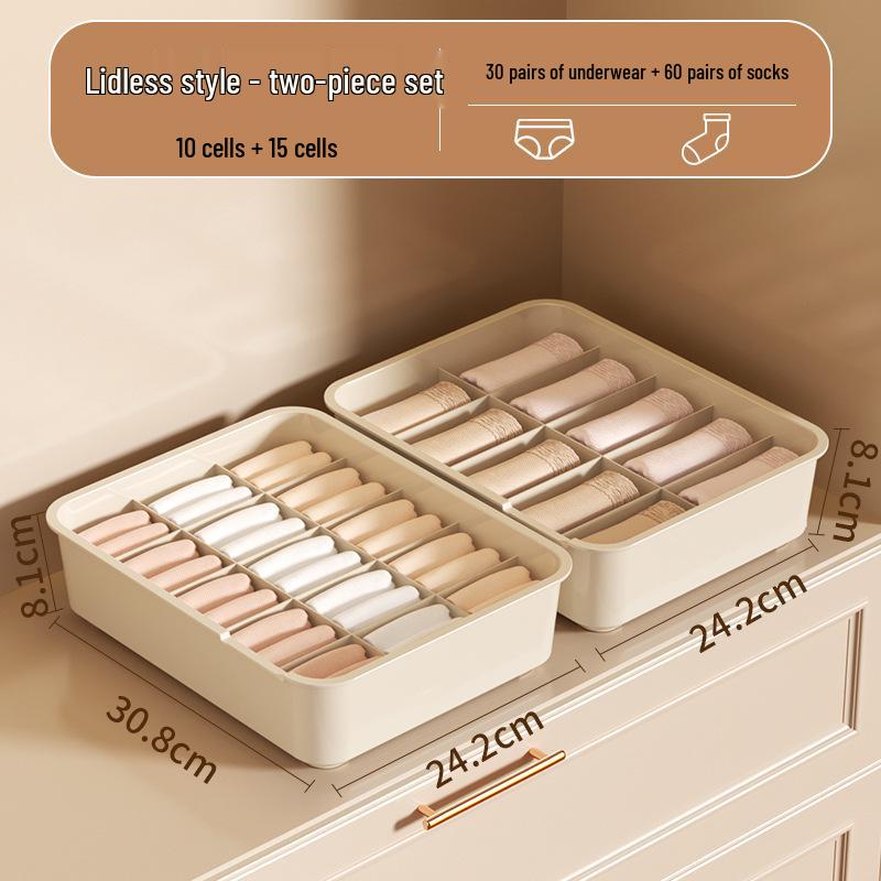 Drei-in-Eins Intimwäsche-Organizer: Unterwäsche-, Slips- und Socken-Aufbewahrungsbox mit Fächern, Deckel und Duft