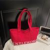 New Fashi Gentlewoman Canvas Shoulder Bag Large Capacity Casual Letter Handle Bag for Women Texture and Versatile Storage Bags