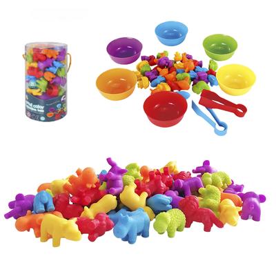Kids Rainbow Matching Game Animal Cognition Rainbow Color Sort Fine Motor Training Montessori Sensory Educational Toys Gifts