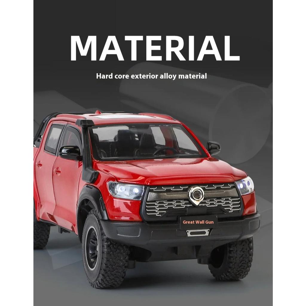 1/24 Great Wall Motor GWM Cannon POER Off Road SUV Alloy Diecast Car Model Sound & Light Boutique Decorative Interior Decoration
