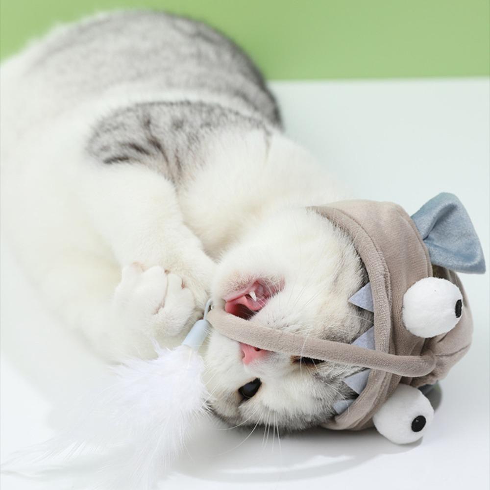 Soft Kitten Teaser Toy with Replaceable Pendant Interactive Cat Wand Cat Feather Toy for Kittens