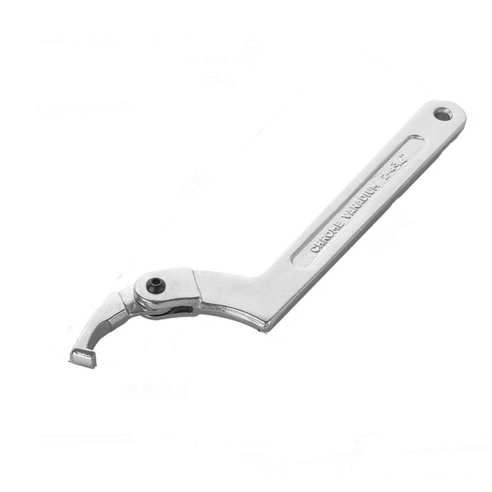 Set Round/Square Head Hook Wrench Screw Nuts Tool Adjuster Hook Spanner 19-170mm C Shape Adjustable Universal Wrench Hand Tool