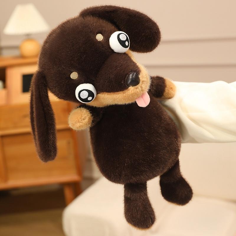 40CM Adorable Big Eyes Dachshund Plush Toy Soft Stuffed Animal Dog Doll Funny Dachshund Wear Clothes Doll Pet Puppy Gifts