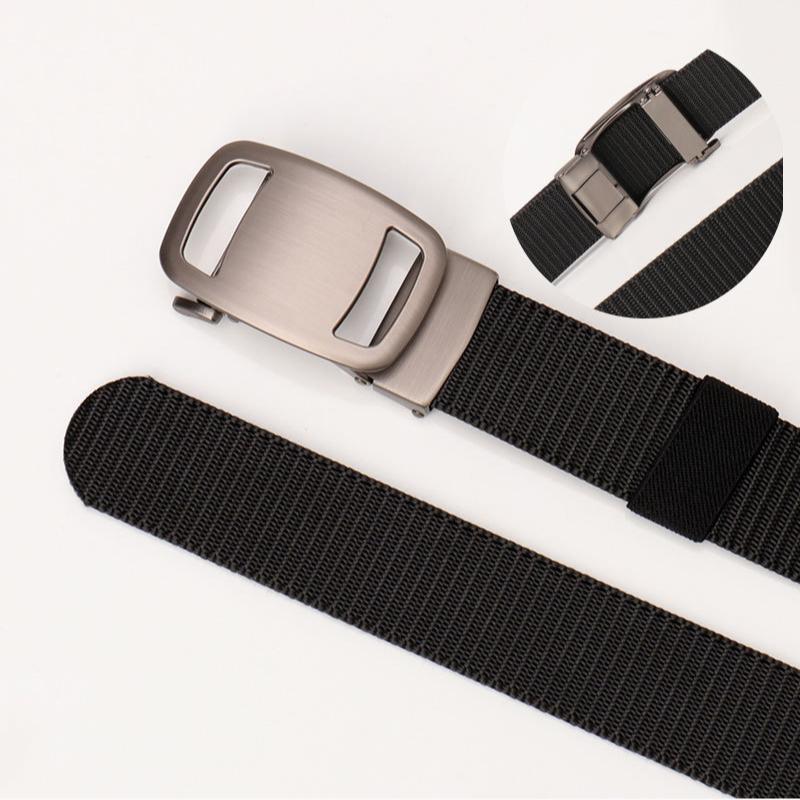Nylon Belt for Men Women Work Belt Portable Wear Resistant, Webbing Belt Automatic Belt Buckle for Camping, Climbing Backpacking