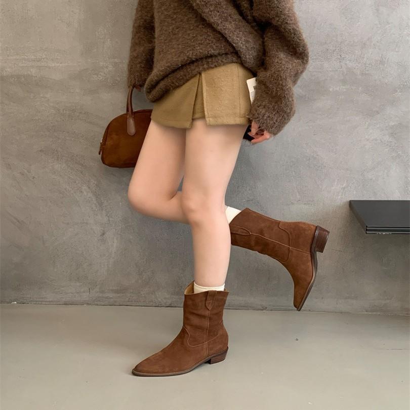 Autumn and Winter Boots Retro Lazy Wind Martin Boots 2025 New High Quality Polished Western Boots