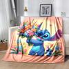 1ks Deka s potiskem Stitch - Měkká, celoroční přehoz do obývacího pokoje, ložnice, na cesty