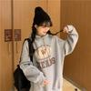 Women's Loose and Lazy Style Hoodie Autumn/winter New Ladies Korean Style Letter Printed Versatile Hooded Top Student Hoodie