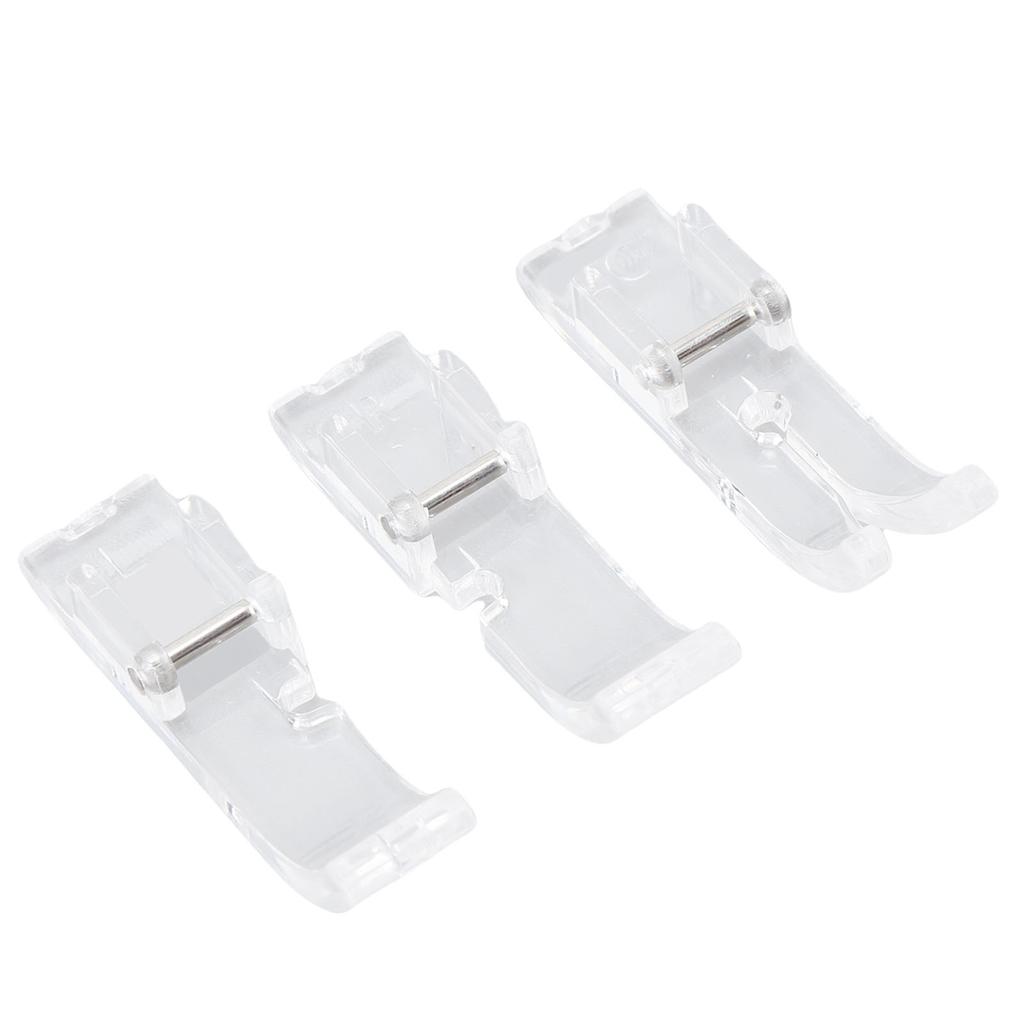 3Pcs Transparent Presser Foot Set Fit for Singer Sewing Machine Clear 10mm Width Parts Accessories